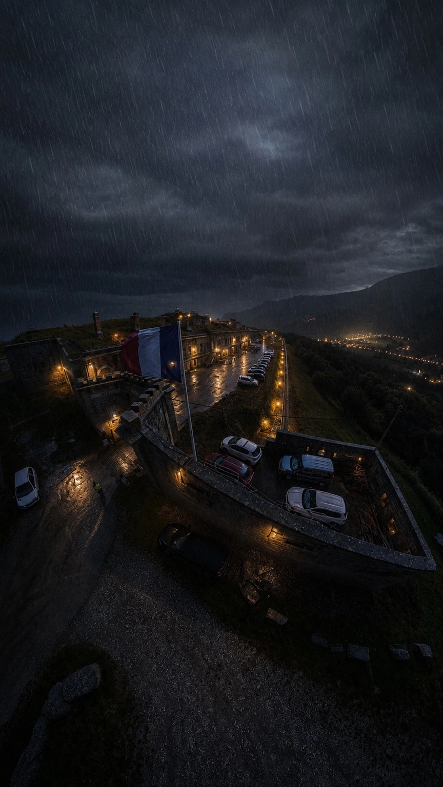 Fort de Comboire sous la pluie